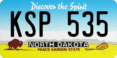 ND license plate KSP535