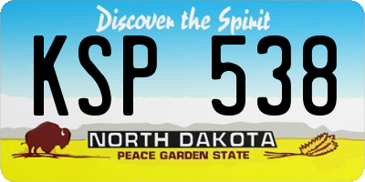 ND license plate KSP538