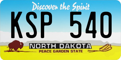 ND license plate KSP540