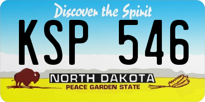 ND license plate KSP546