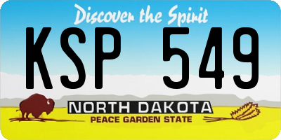 ND license plate KSP549