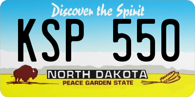 ND license plate KSP550