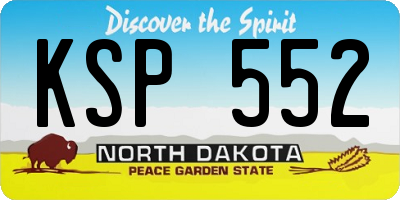 ND license plate KSP552