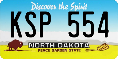 ND license plate KSP554