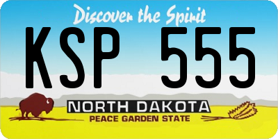 ND license plate KSP555