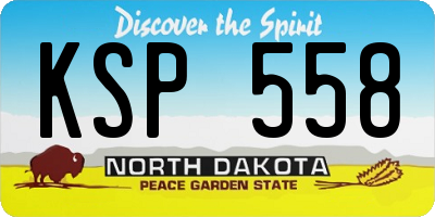 ND license plate KSP558