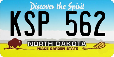 ND license plate KSP562
