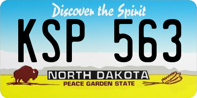 ND license plate KSP563