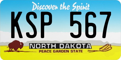 ND license plate KSP567