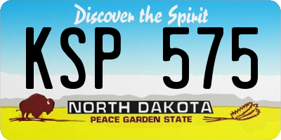 ND license plate KSP575