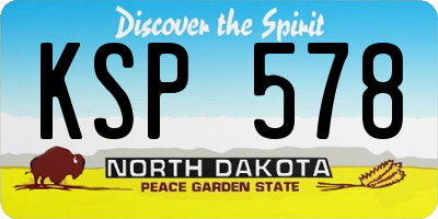 ND license plate KSP578