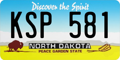 ND license plate KSP581