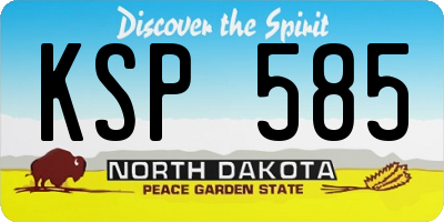 ND license plate KSP585