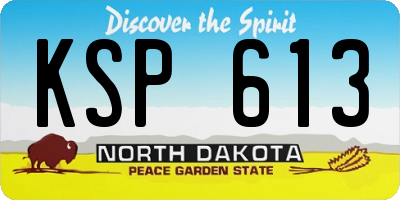 ND license plate KSP613