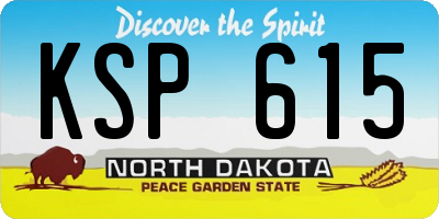 ND license plate KSP615