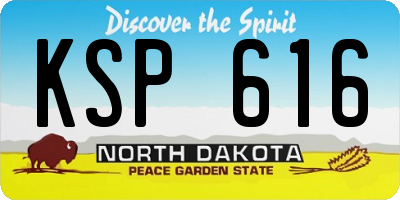 ND license plate KSP616
