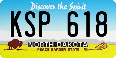 ND license plate KSP618