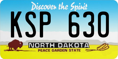 ND license plate KSP630
