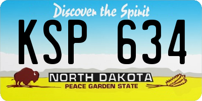 ND license plate KSP634