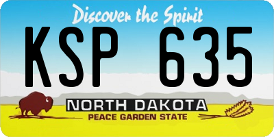 ND license plate KSP635