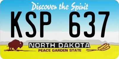 ND license plate KSP637