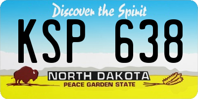 ND license plate KSP638