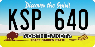 ND license plate KSP640