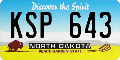 ND license plate KSP643