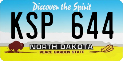 ND license plate KSP644