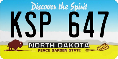 ND license plate KSP647