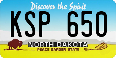 ND license plate KSP650