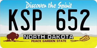 ND license plate KSP652