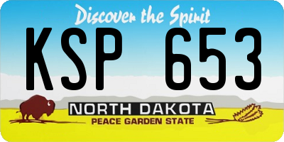 ND license plate KSP653