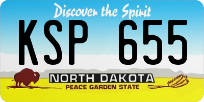 ND license plate KSP655