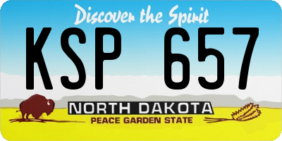 ND license plate KSP657