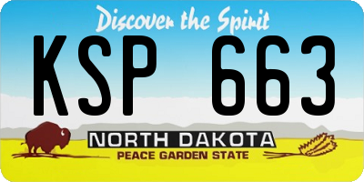ND license plate KSP663