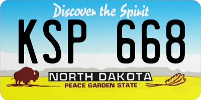 ND license plate KSP668