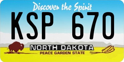 ND license plate KSP670