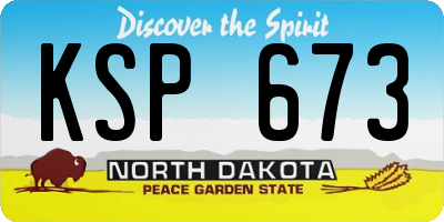 ND license plate KSP673