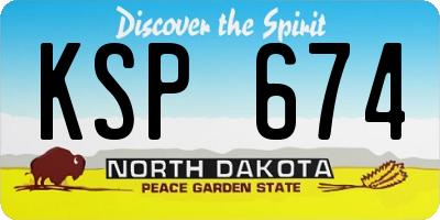 ND license plate KSP674