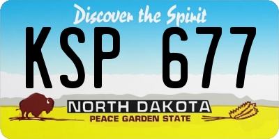 ND license plate KSP677