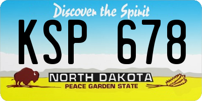 ND license plate KSP678