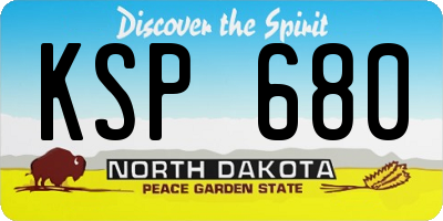ND license plate KSP680