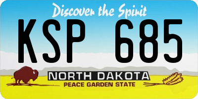 ND license plate KSP685