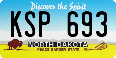 ND license plate KSP693