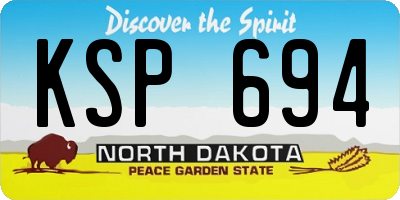 ND license plate KSP694