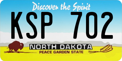 ND license plate KSP702