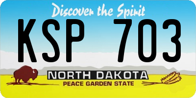 ND license plate KSP703