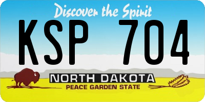 ND license plate KSP704