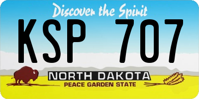 ND license plate KSP707
